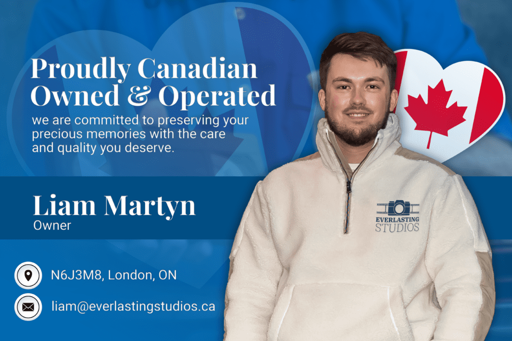 Contact Everlasting Studios | Let's Preserve Your Memories 1 Everlasting Studios is proudly Canadian owned and operated by Liam Martyn and preserves family history with legacy videos and digitizing of old film plus memorial videos